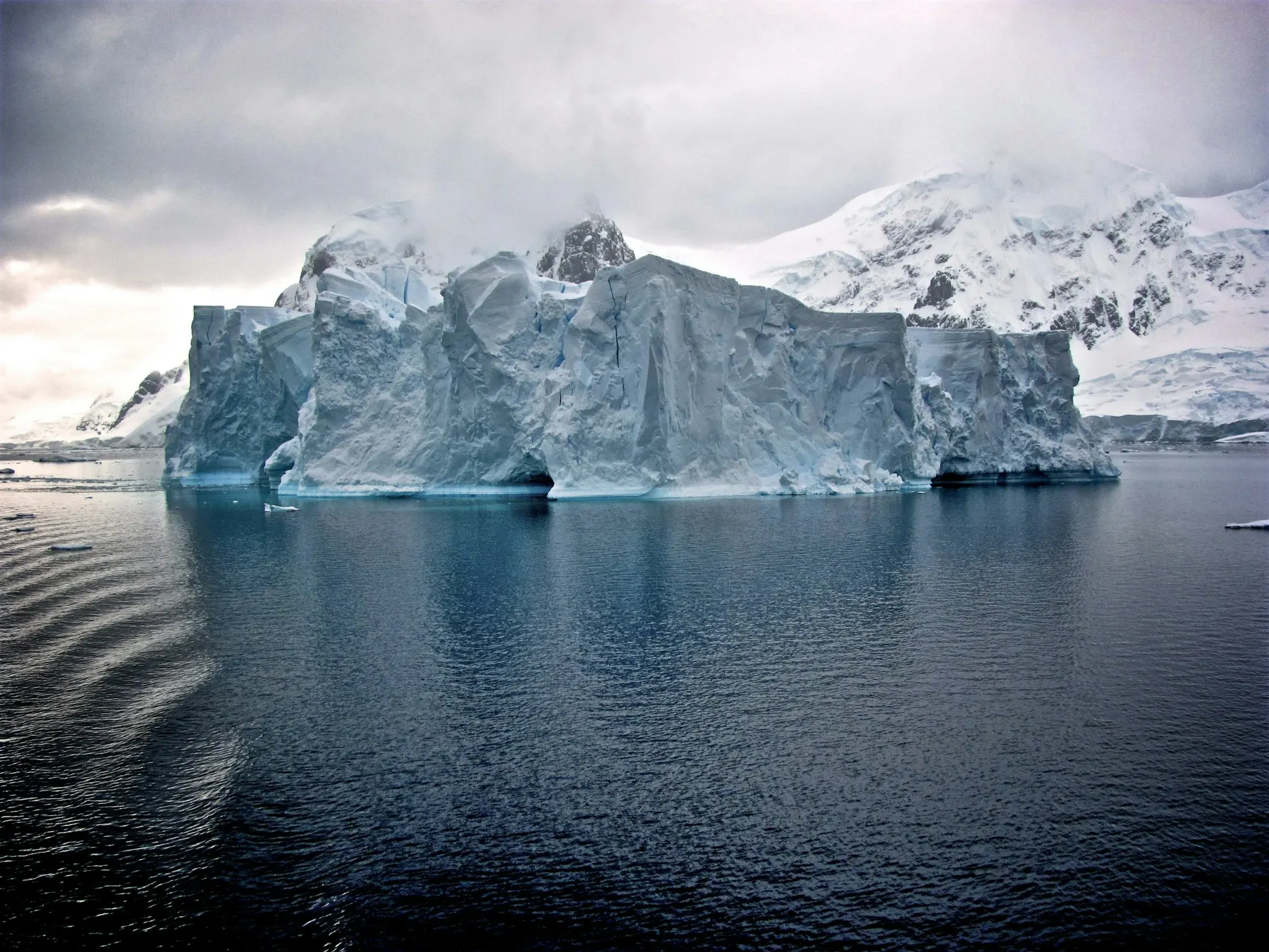 Antarctica — icebergs and glacier coastline, photo by Jay Ruzesky on Unsplash