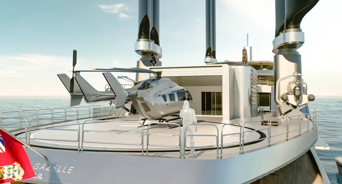 Helicopter deck arrival