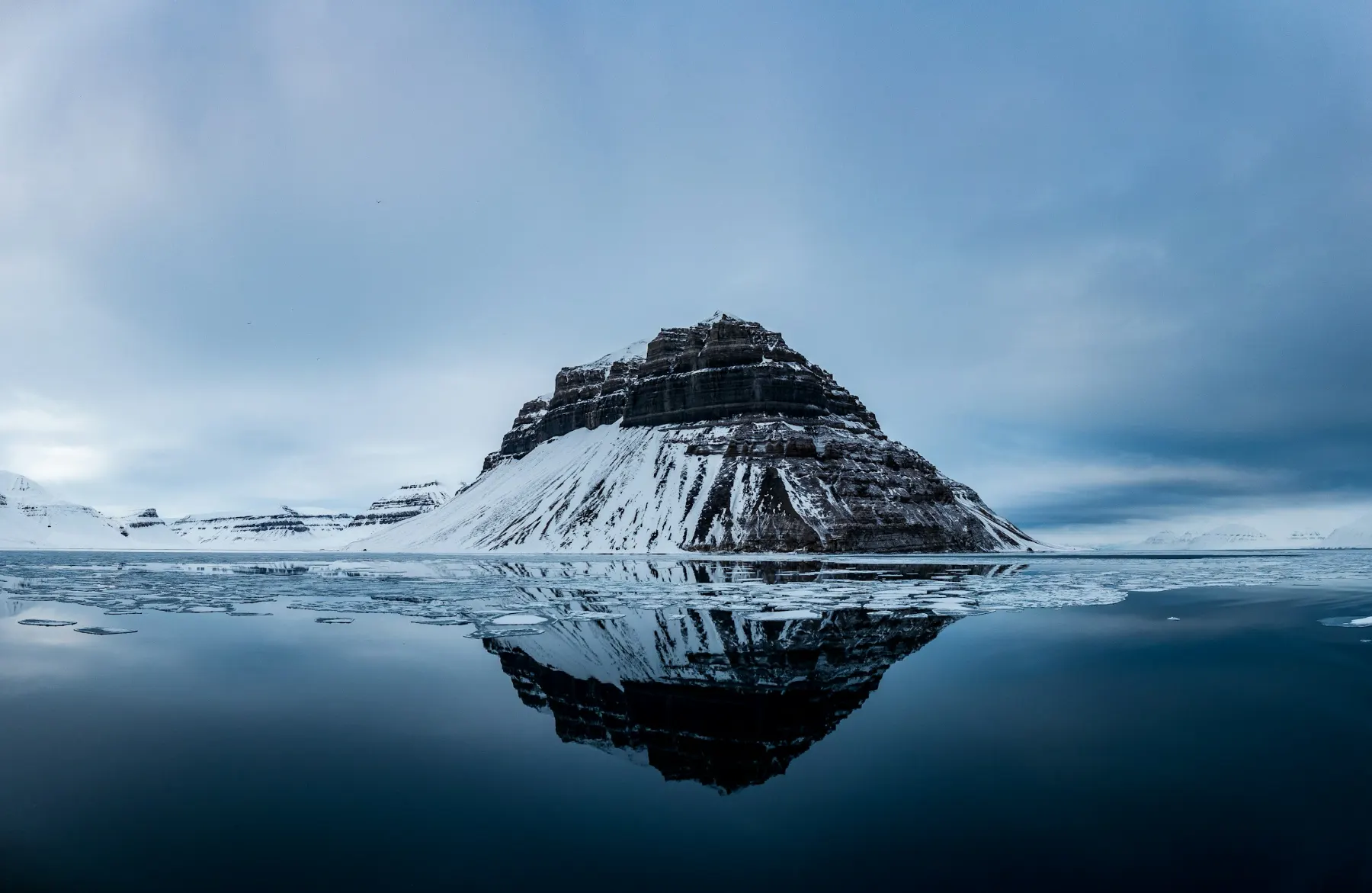 Svalbard — melting sea ice at Billefjorden, Arctic landscape